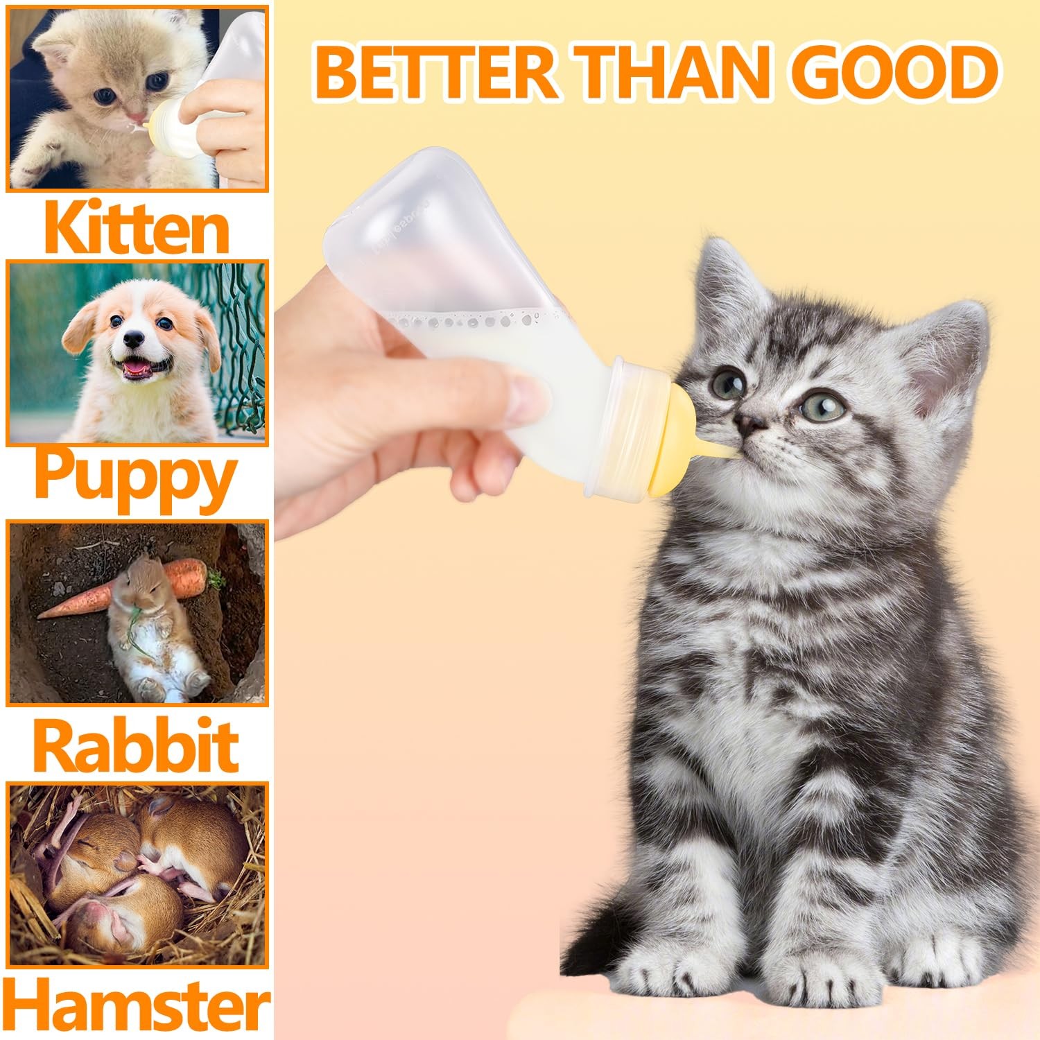 Xuanda Pet Feeding Bottle,3 Pack Wide Mouth Angled 1 Count (Pack of 3), white