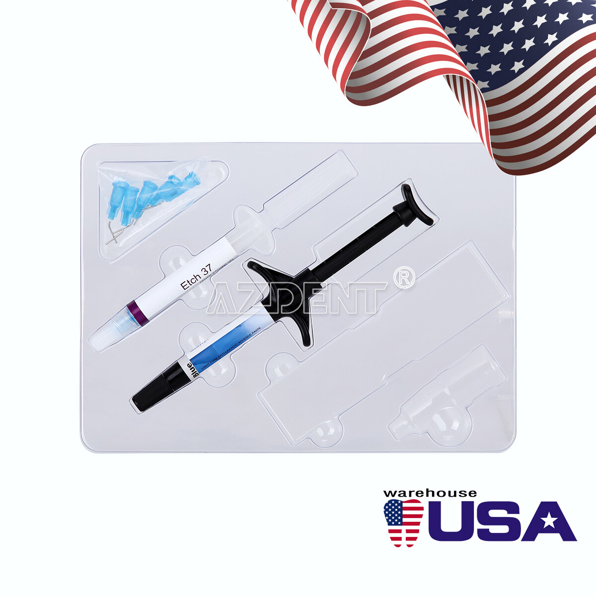Dentex Dental Light Cure Orthodontic Adhesive Kit Blue bonding Bracket Braces