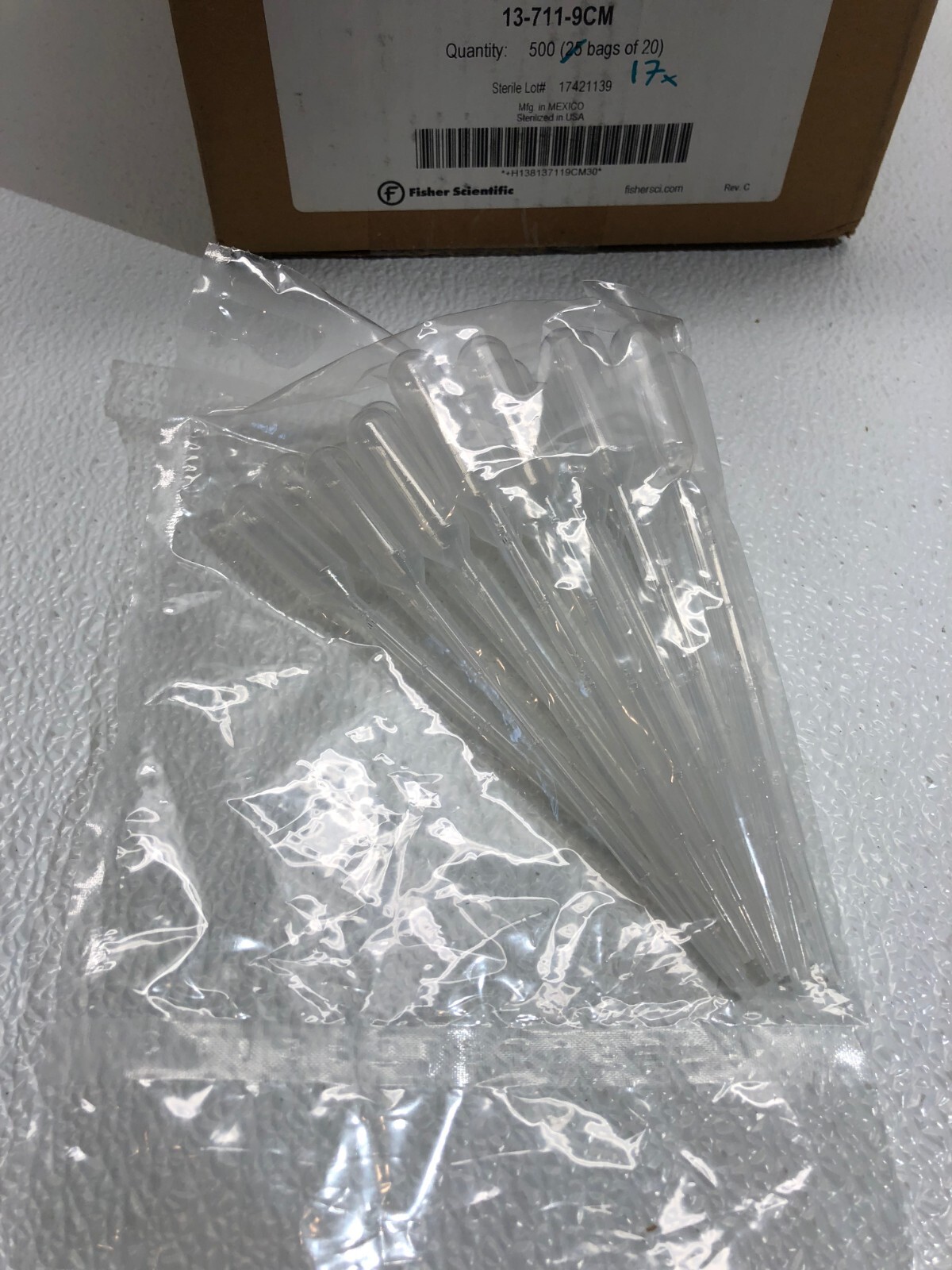 Fisher Scientific Transfer Pipets Disposable Polyethylene 13-711-9CM 20/Bag