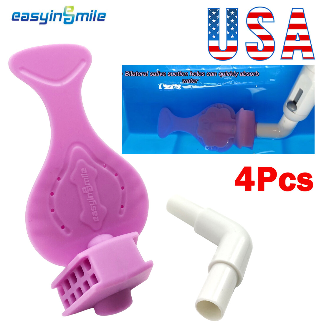 4Pcs Dental Saliva Suction Tube Sterilize Bite Block Isolation Mouth Dryshield
