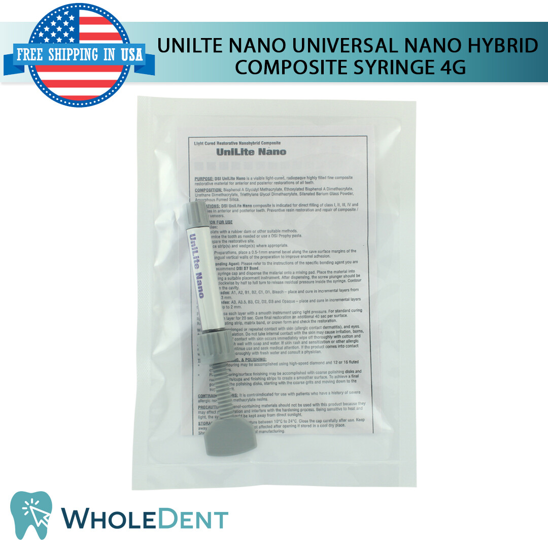 Nano Universal Hybrid Composite Dental Filling Syringe Restoration 4g Shades