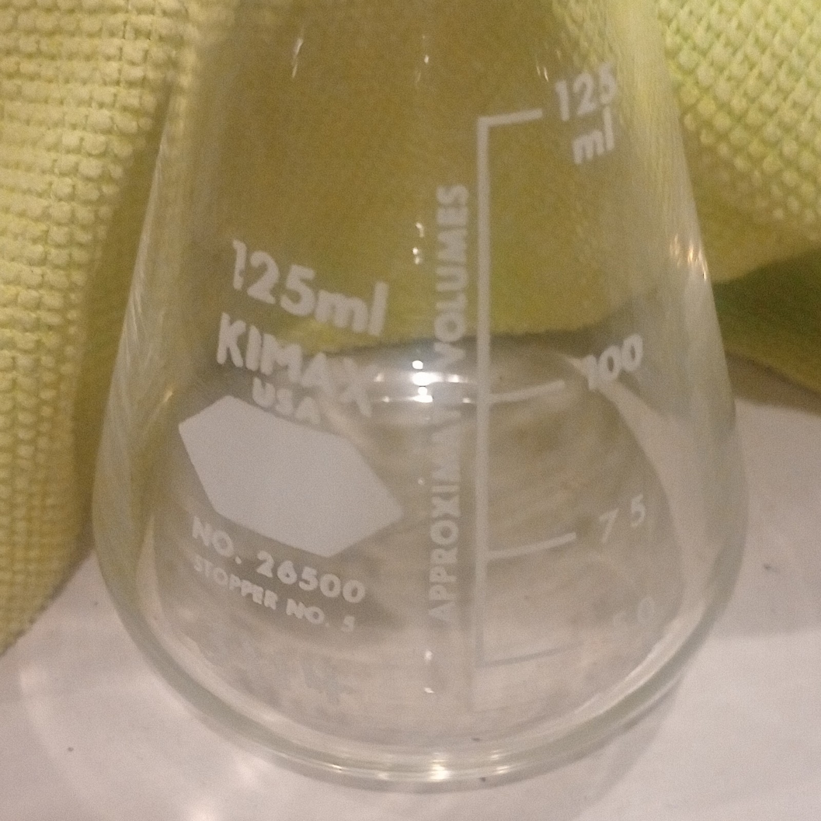 KIMAX No. 26500 125 mL Erlenmeyer Flask Glass Physical Laboratory Lab 6 Total