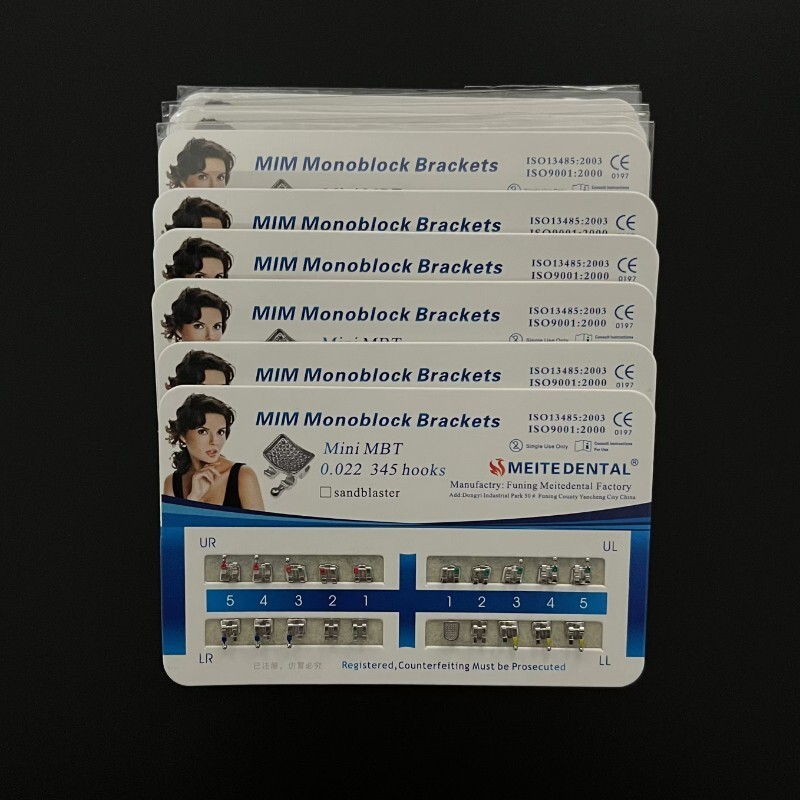 Dental Orthodontic Metal Bracket MIM Monoblock Mini MBT 022 345 Hooks Mesh Base