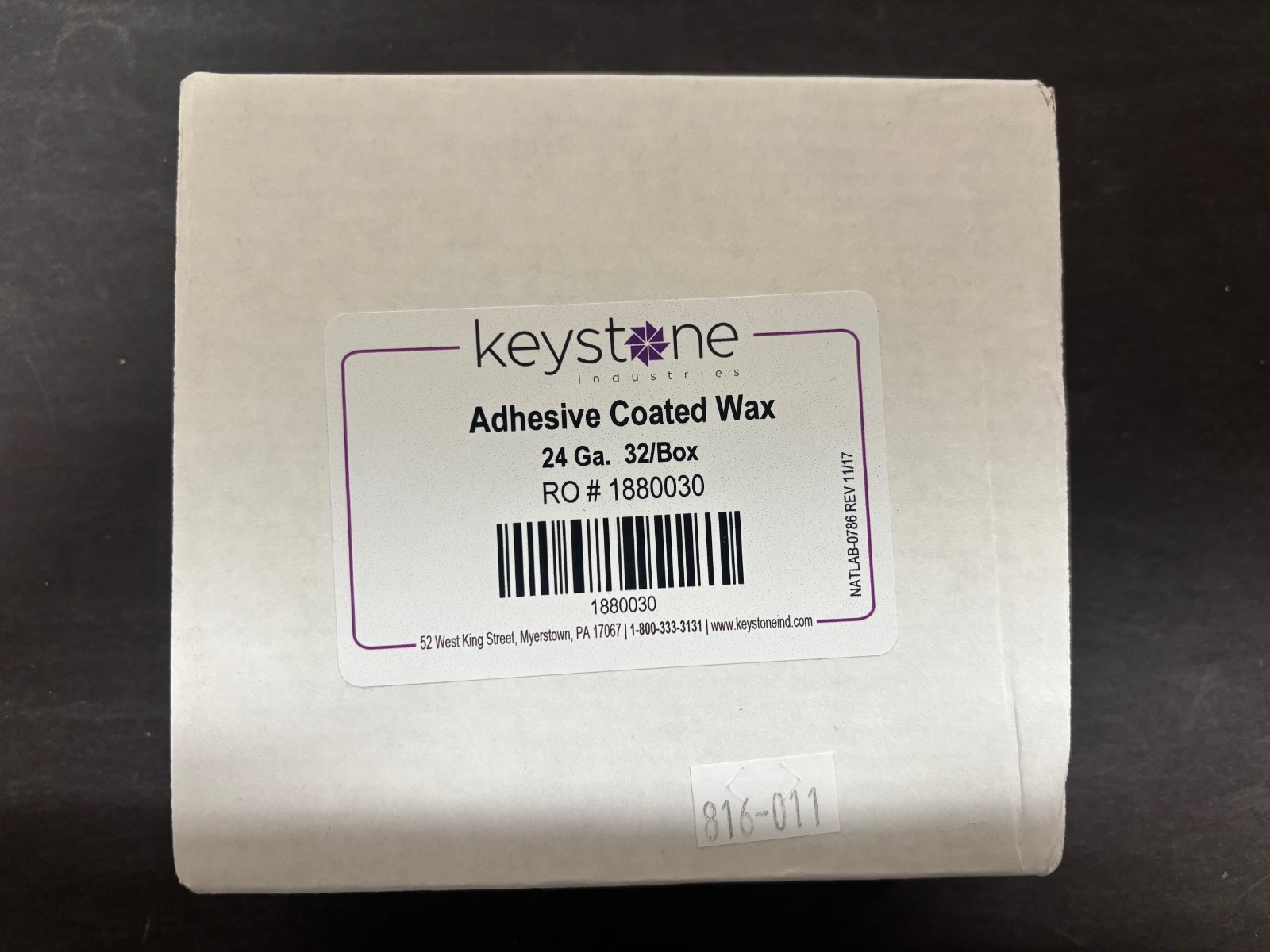 Keystone Adhesive Relief Wax 22 gauge, 24 gauge, 26 gauge BOX OF 32