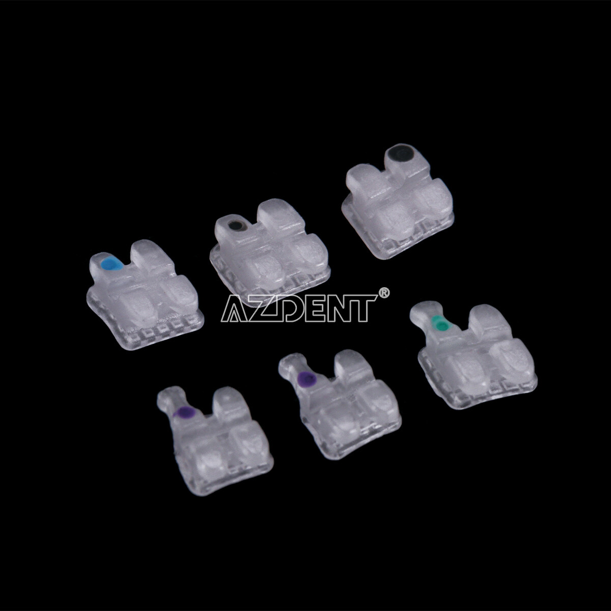 UPS AZDENT Dental Orthodontic Ceramic Brackets Braces Roth 0.022 3-4-5 Hooks