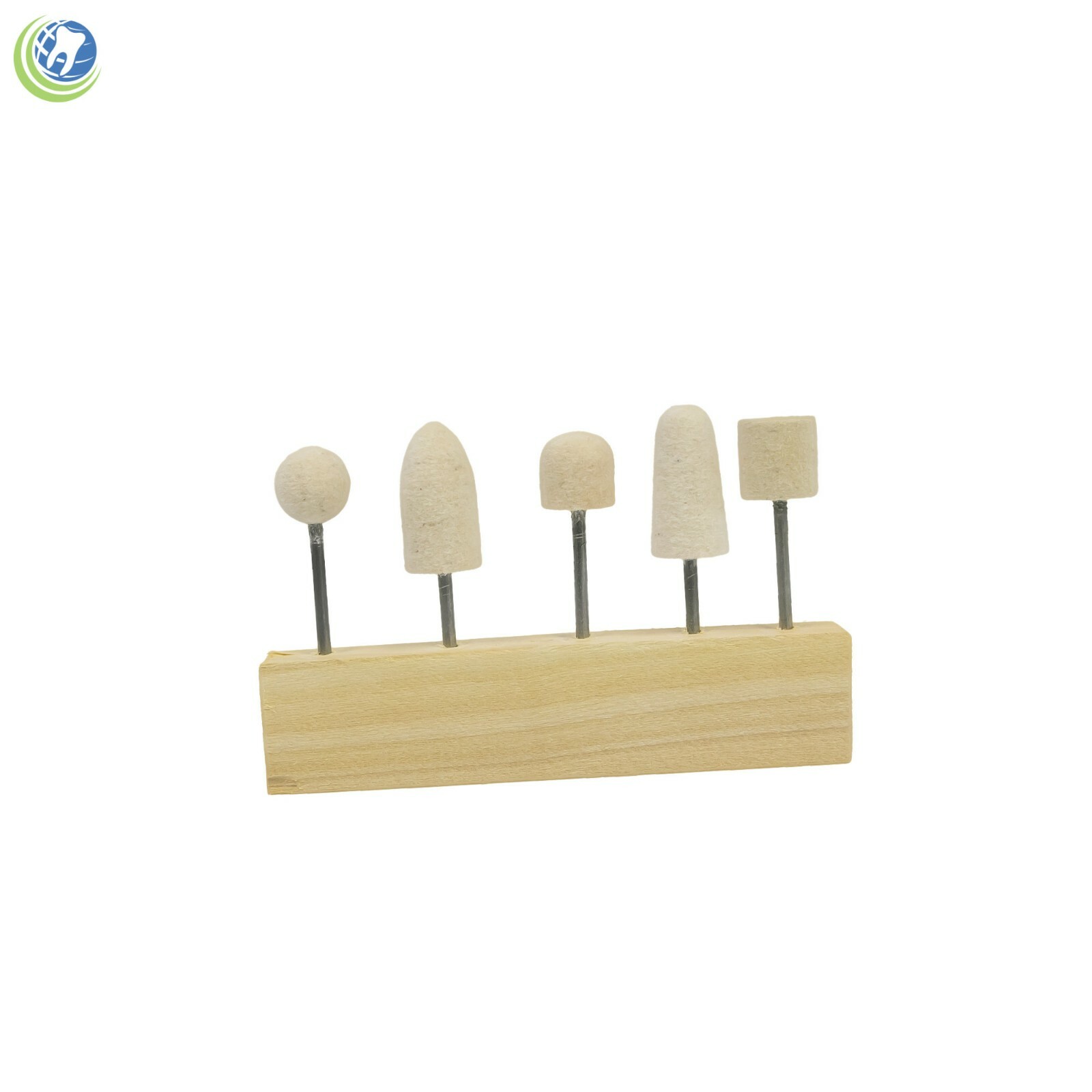 DENTAL LABORATORY JEWELRY POLISHING ASSORTED MOUNTED FELT CONES TIPS KIT OF 5