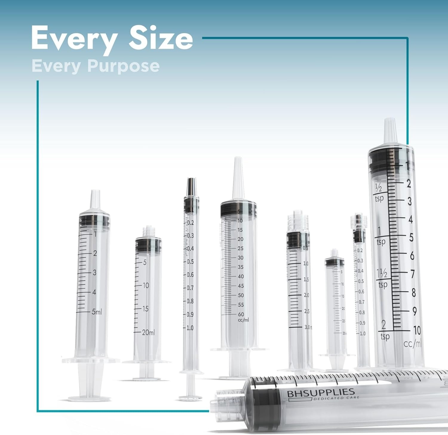 1mL Luer Slip Tip Syringes No Needle Sterile Individually Wrapped 100 Pack Clear