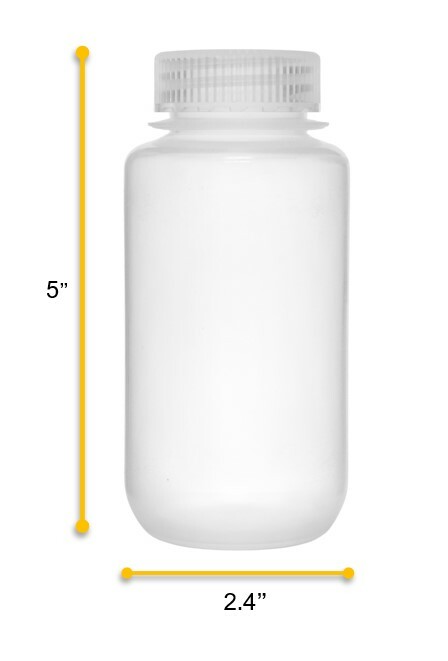Eisco Labs 250ml Reagent Bottle, Wide Mouth with Screw Cap – Polypropylene
