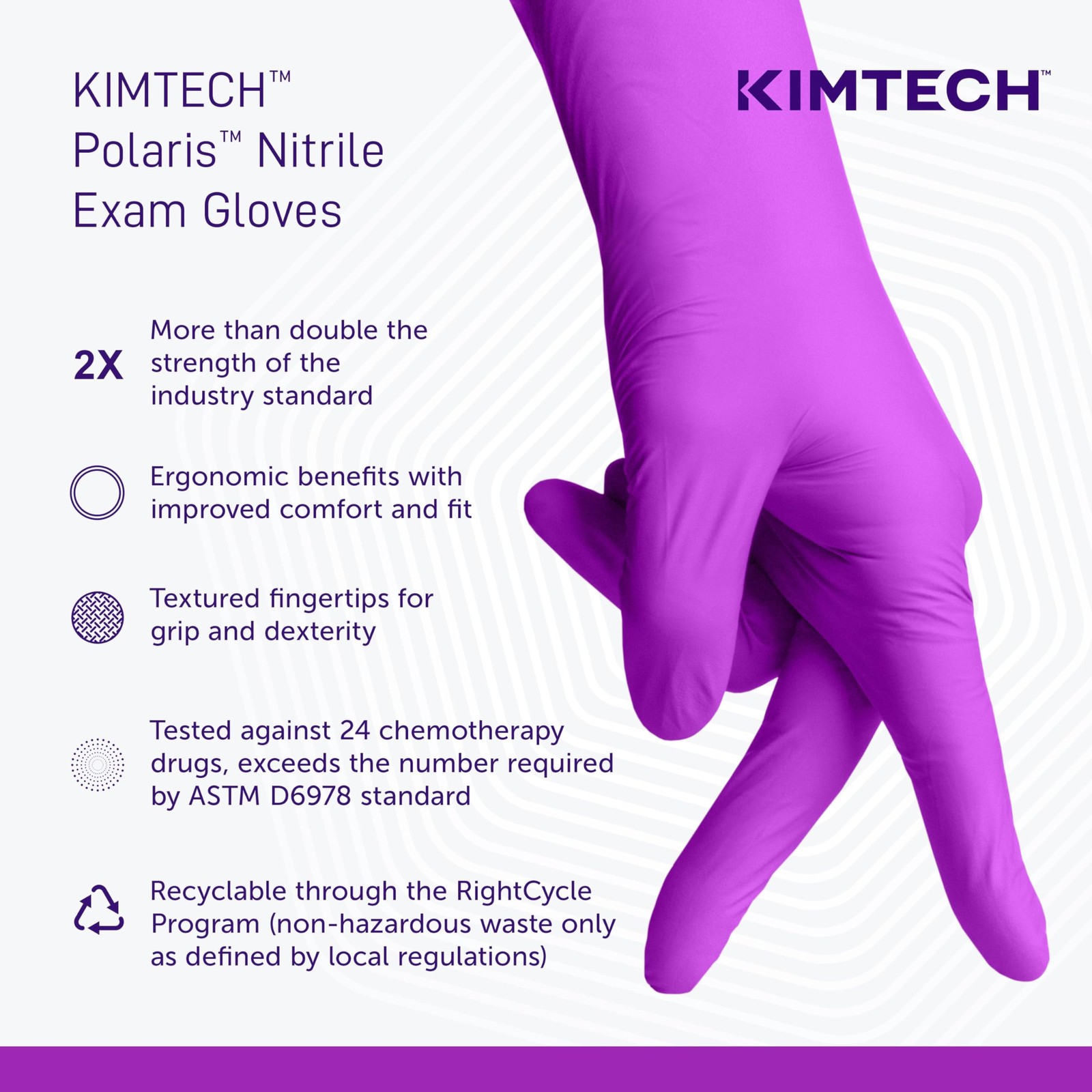 ™ Polaris™ Nitrile Exam Gloves (62772), 5.9 Mil, Ambidextrous, 9.5”, M, 100 N…