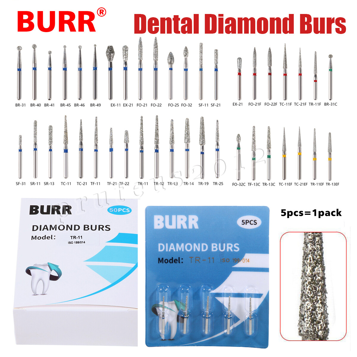 Dental Fresas Diamante Taladros para Alta velocidad Pieza de Mano FG 1.6 Bur Yj