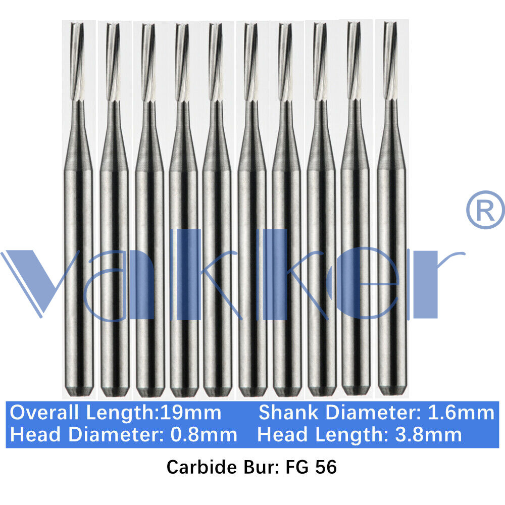 Vakker Dental Tungsten Carbide Burs for High Speed Handpiece FG Friction Grip