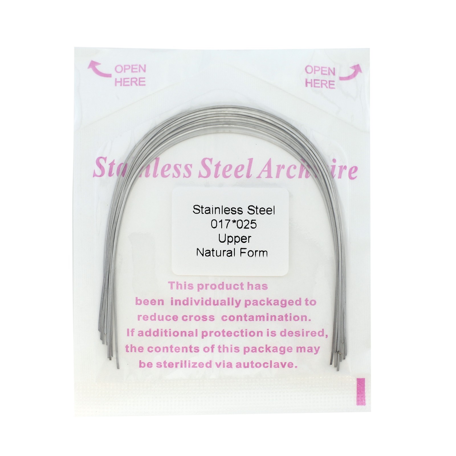 100pcs Orthodontic Archwire Stainless Steel Brace Wires Natural Round Rectanglar