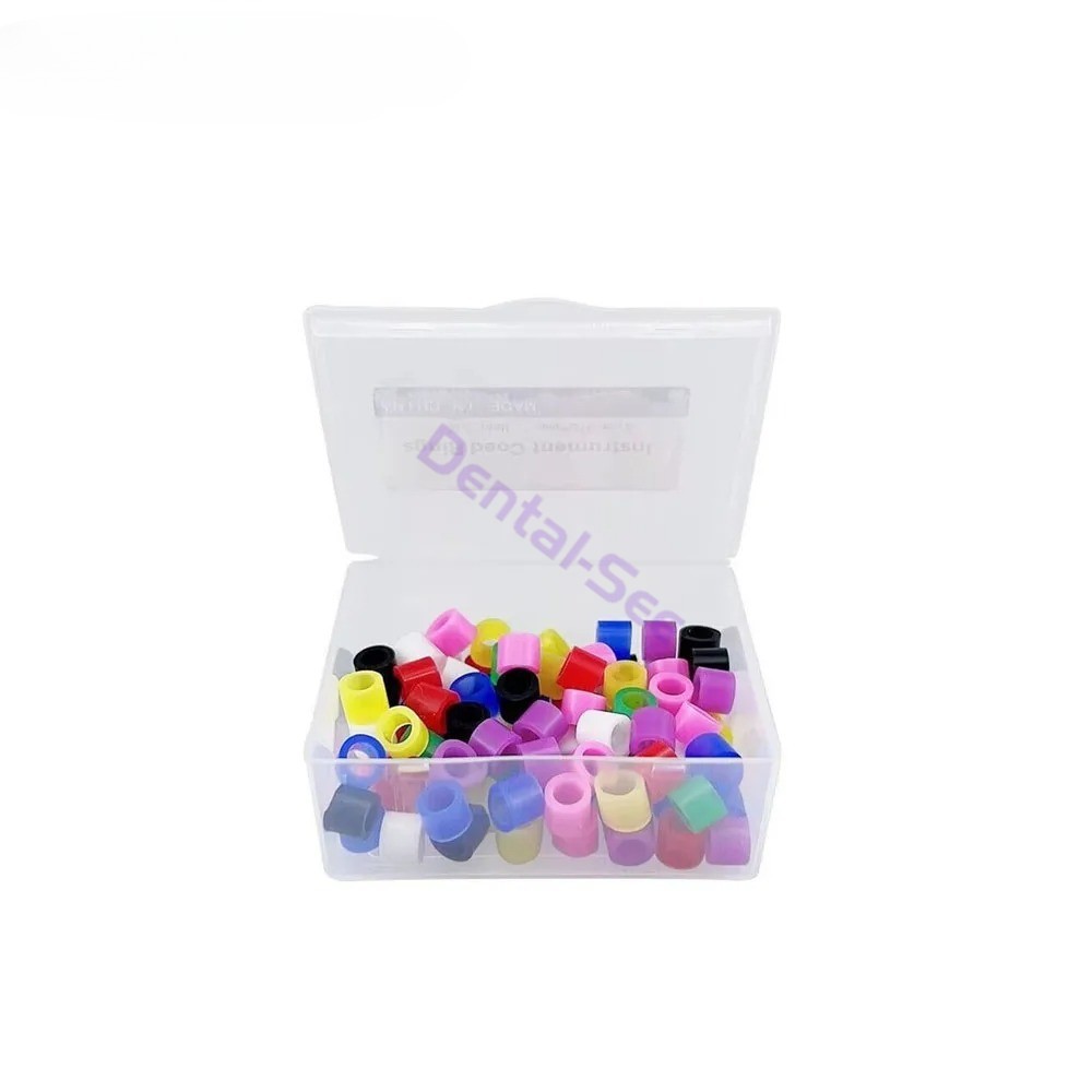 100Pcs/Box Dental / Hygienist Instrument Silicone Color Code Rings Autoclavable