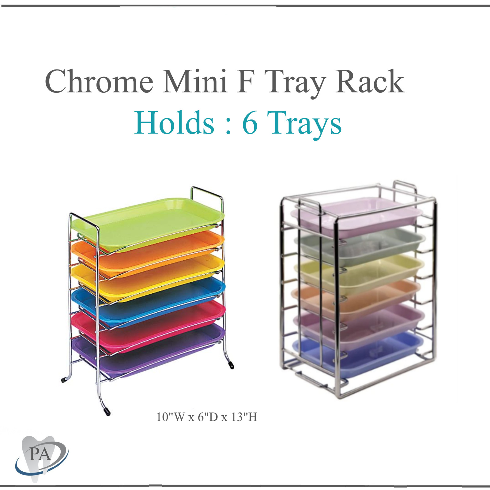 Dental Medical Chrome Steel Instrument Tray Rack for Size F” Mini Tray Rack Lids