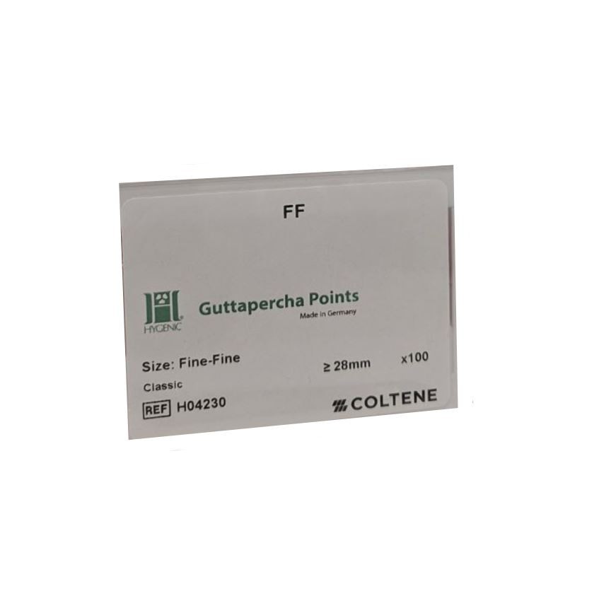 *100-Pieces* Coltene Hygenic Guttapercha Points Classic Size: Fine-Fine H04230