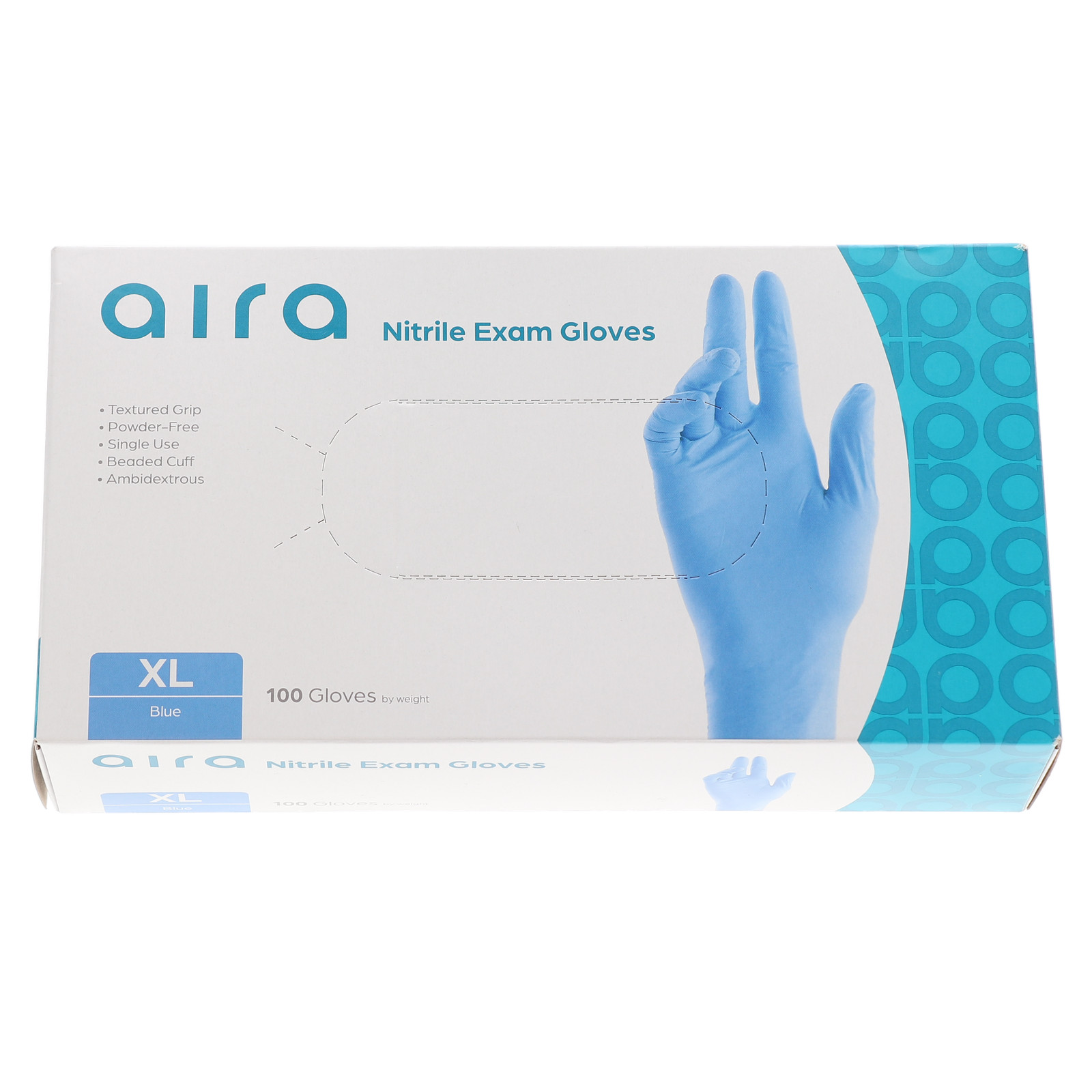 House Brand Dentistry 119134 Nitrile Exam Gloves PF Textured Blue 100/Bx X-Large