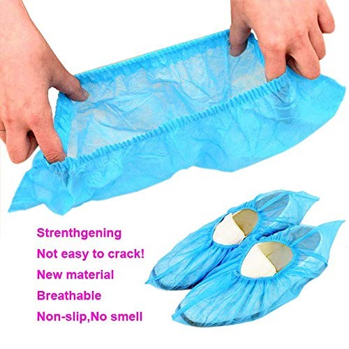 Disposable Shoe Covers 100PCS 400g Non-Slip Durable Indoor Boot Blue 100pcs