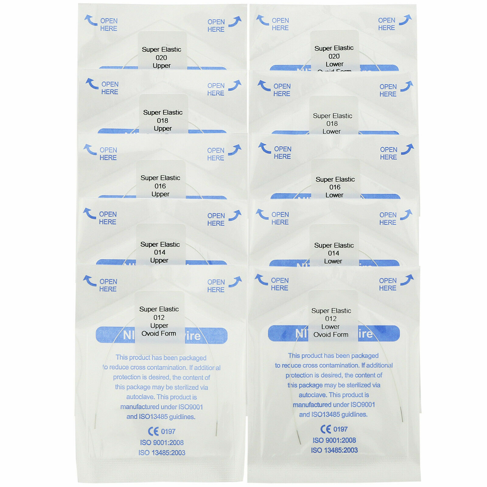 Dental Ortho Super Elastic Niti Teeth Color Arch Wire Rectangular/Round Ovoid