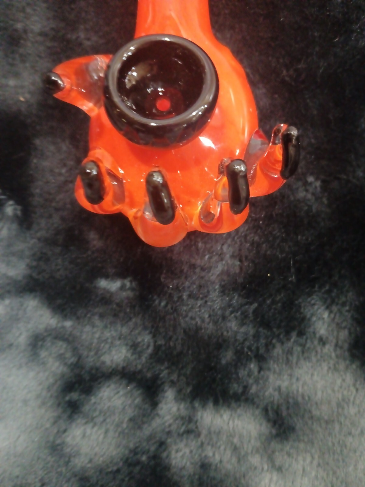 5″ GLASS Frit BENGAL TIGER Claw Tobacco Orange and BLACK Smoking Bowl Pipe