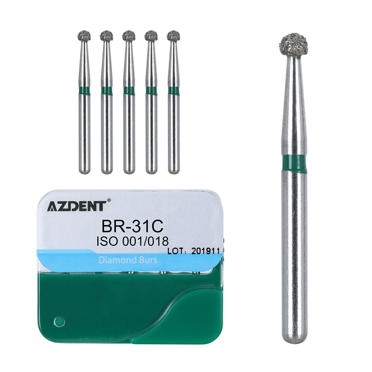 【USA】100Pcs Dental Diamond Burs for High Speed Handpiece Medium FG 1.6MM