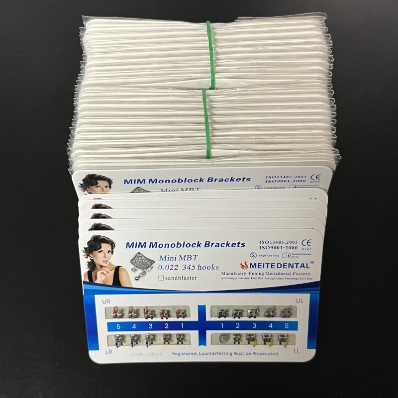 Dental Orthodontic Metal Bracket MIM Monoblock Mini MBT 022 345 Hooks Mesh Base