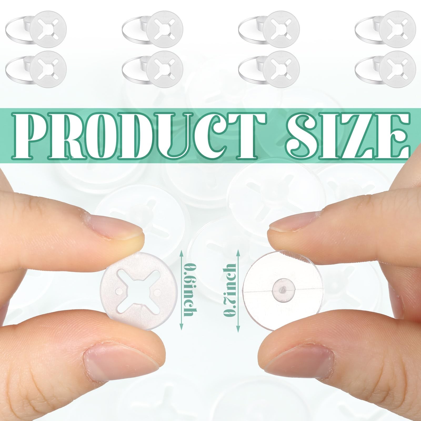 Wavwavw Clear Running Bib Clips Race 1.7 cm /0.67 inches in diameter,