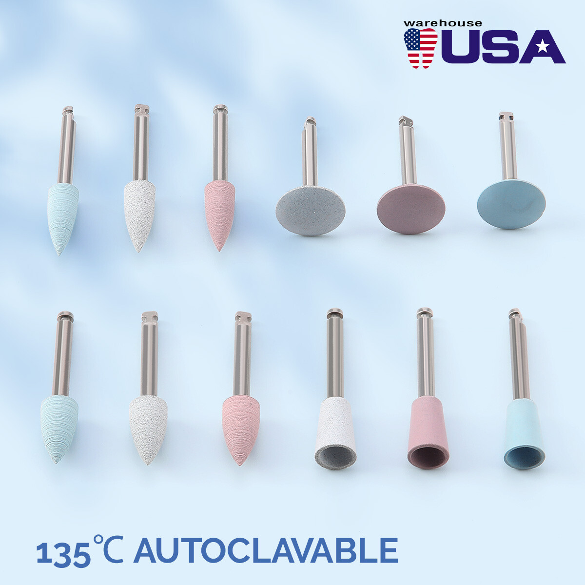 Dental Composite Polishing Kit Rubber Polisher Resin Base For Handpiece AZDENT