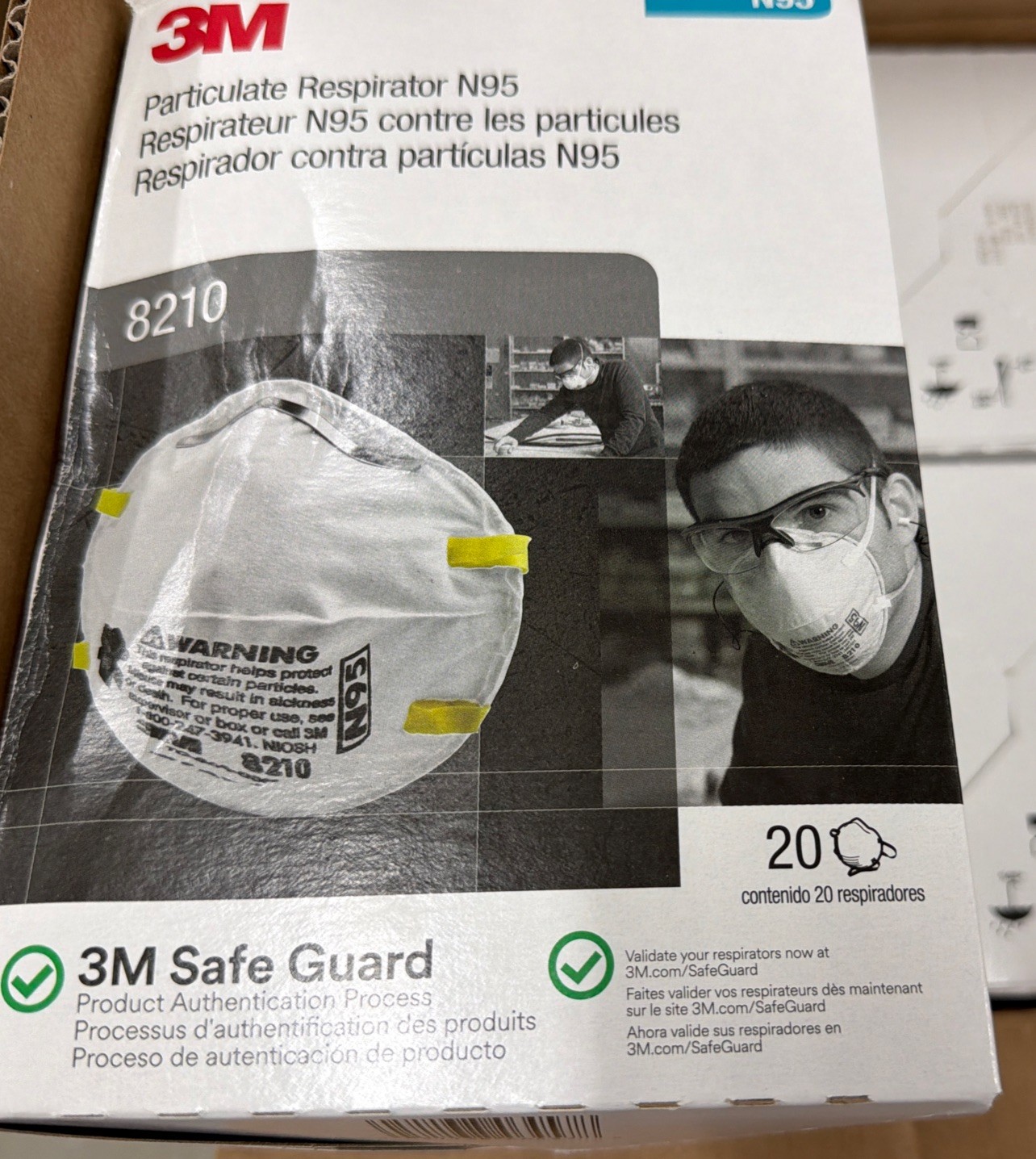 3M 8210 N95 Particulate Respirator Face Mask 8 Boxes (20pcs In Box) exp 05/2028