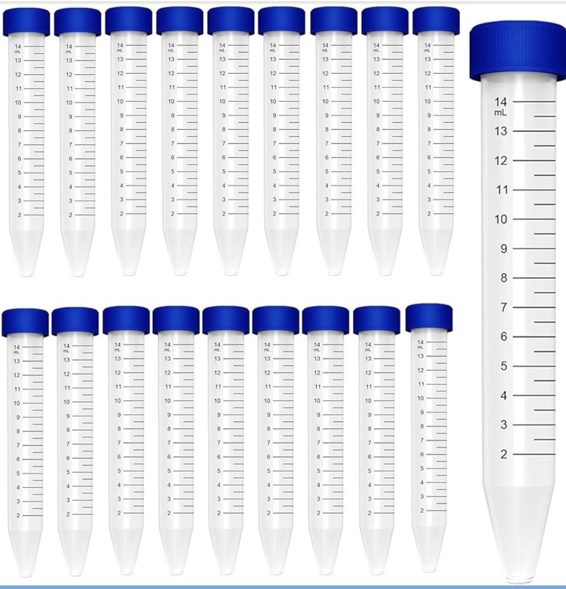 15 mL Conical Centrifuge Tubes / Graduated Blue Cap – 25 Pack
