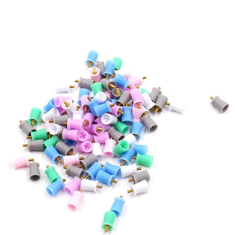 100Pcs/Box Dental 4 Webbed Screw On Type Rubber Polishing Cups Prophy Polisher