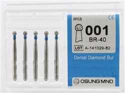 Dental Diamond Burs, Standard Grit Multi-Use, 5 Pcs/Pk [001BR-40]