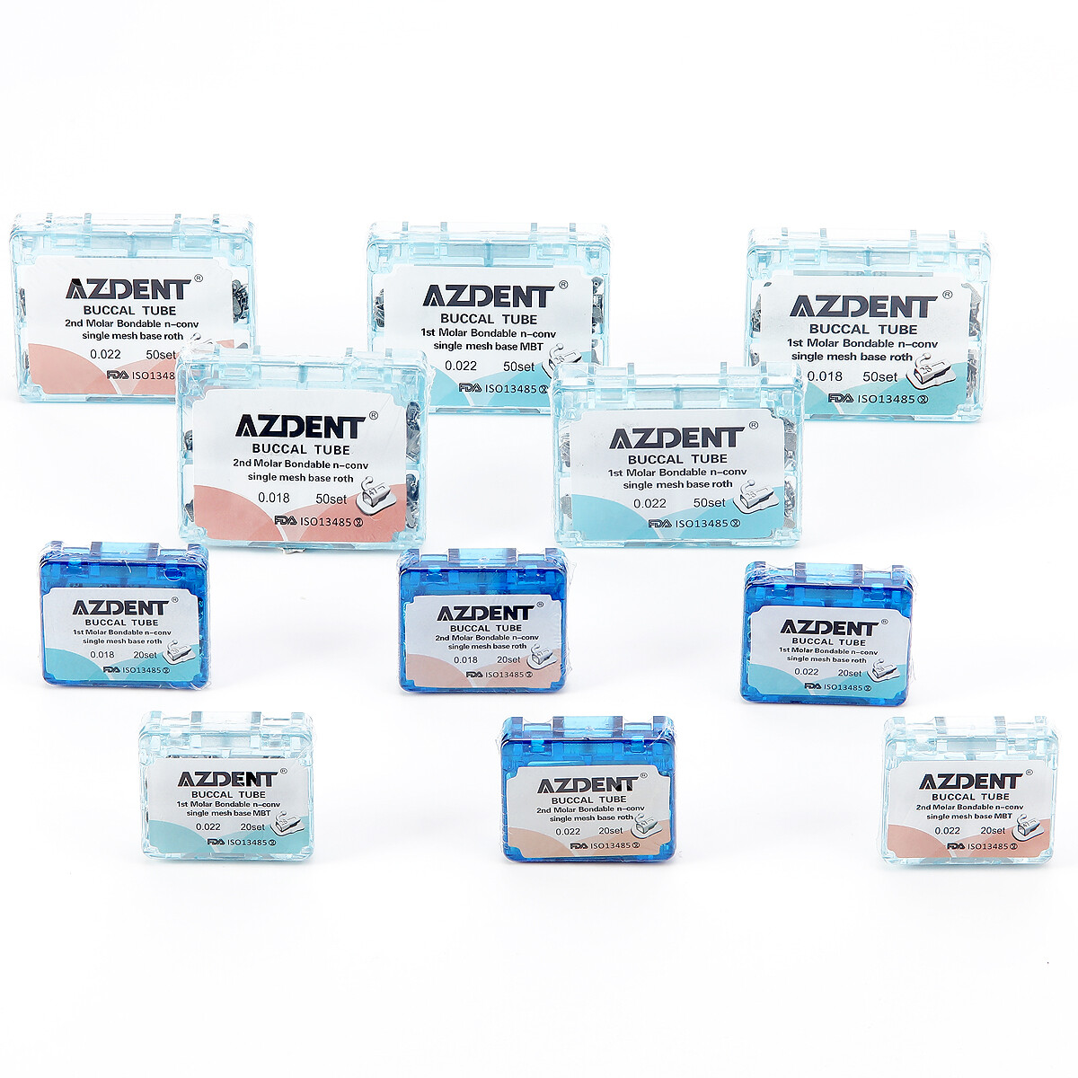 Tubos bucales de ortodoncia dental 1er tubo molar Roth MBT 022 Bondable Monobloc
