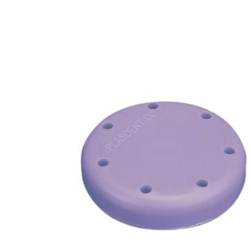 Plasdent 400BS2-10N Magnetic Bur Block 7-Hole Small Round Silicone Neon Purple