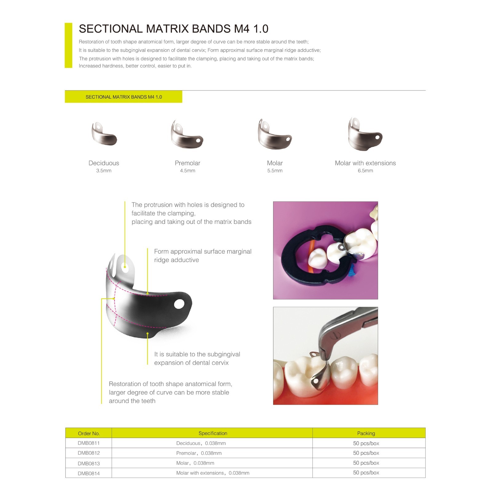 Matrix Bands Ring Dental Sectional Matrice Clamp Fit Garrison Palodent V3 System