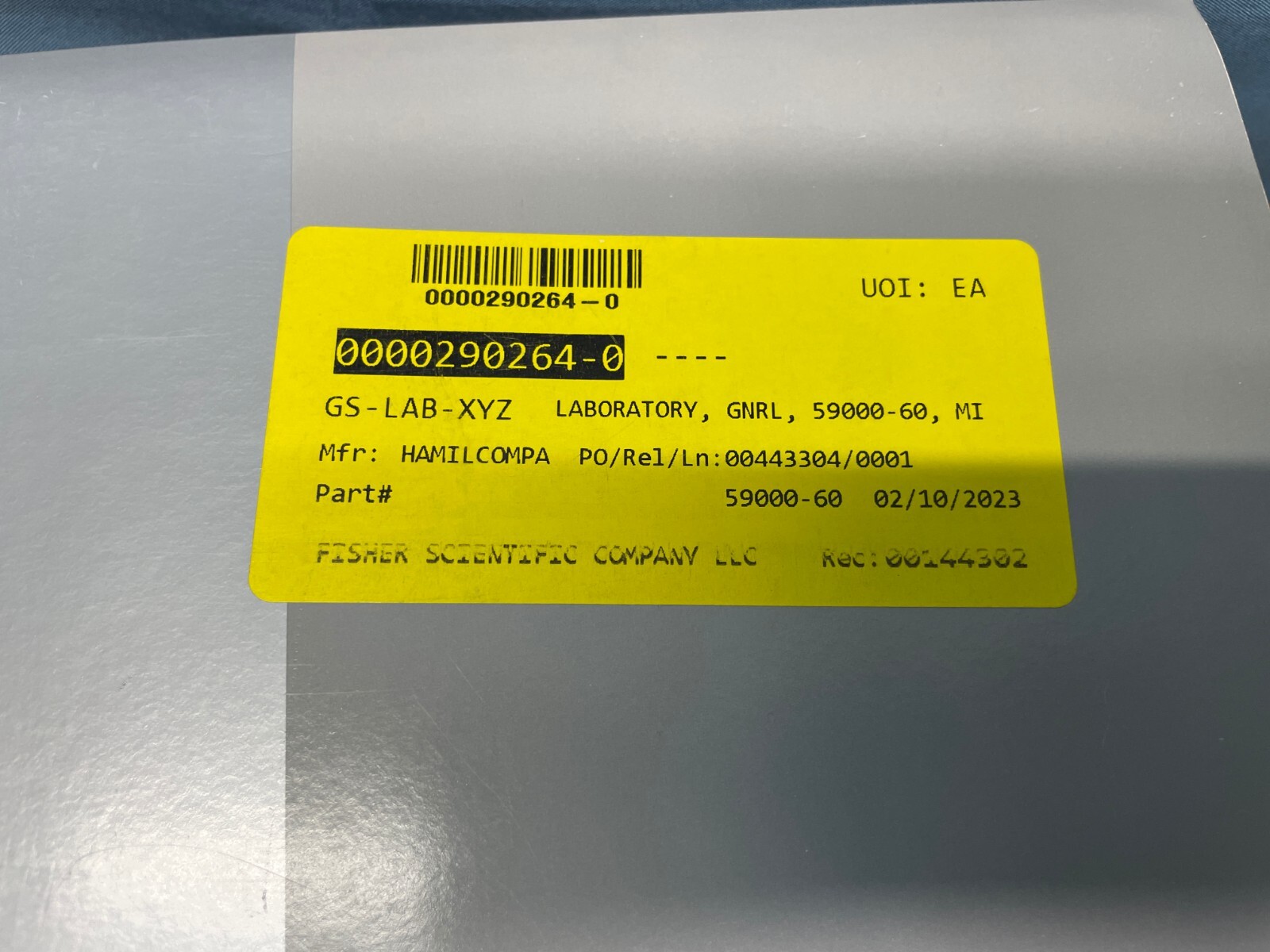 Hamilton 59000-60 50 mL Gastight Instrument Syringe Bubble Free Prime 5/16″-28