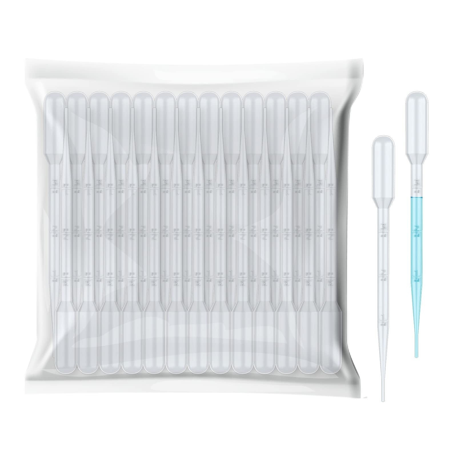 3mL Disposable Plastic Transfer Pipettes 20PCS Calibrated Dropper Set DIY
