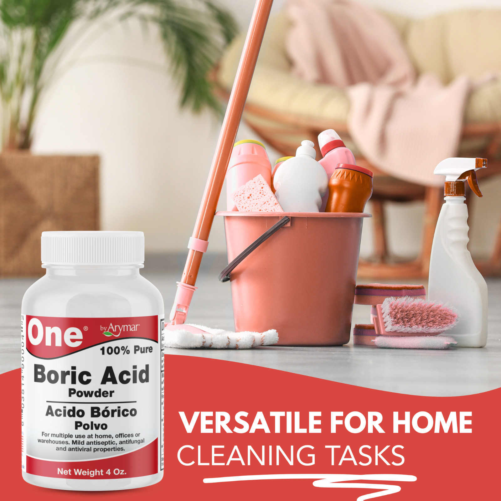 Arymar Multi-Use Boric Powder – Eco-Friendly Cleaning Solution, 4oz, 3 PACK