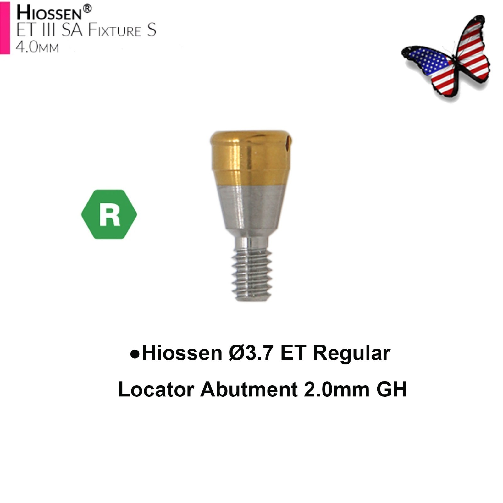 Locator Abutment for Hiossen ET DIO UF/Snucone Regular Overdenture Retention Cap