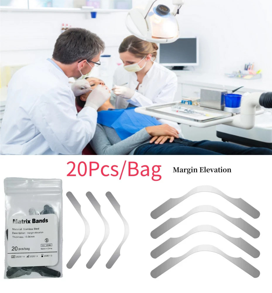 20 Pcs/Pack Dental Lab Stainless Steel Tofflemire Matrix Band Retainer Increased