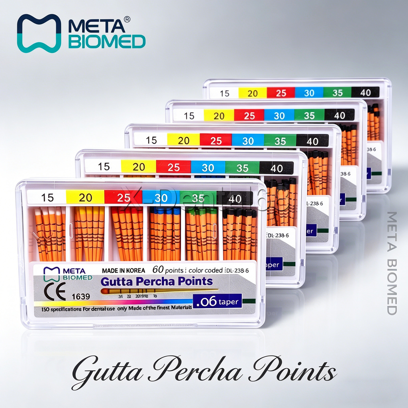 GUTTA PERCHA POINTS Taper 0.4 or 0.6, or Standart Taper, All Sizes Dental Meta
