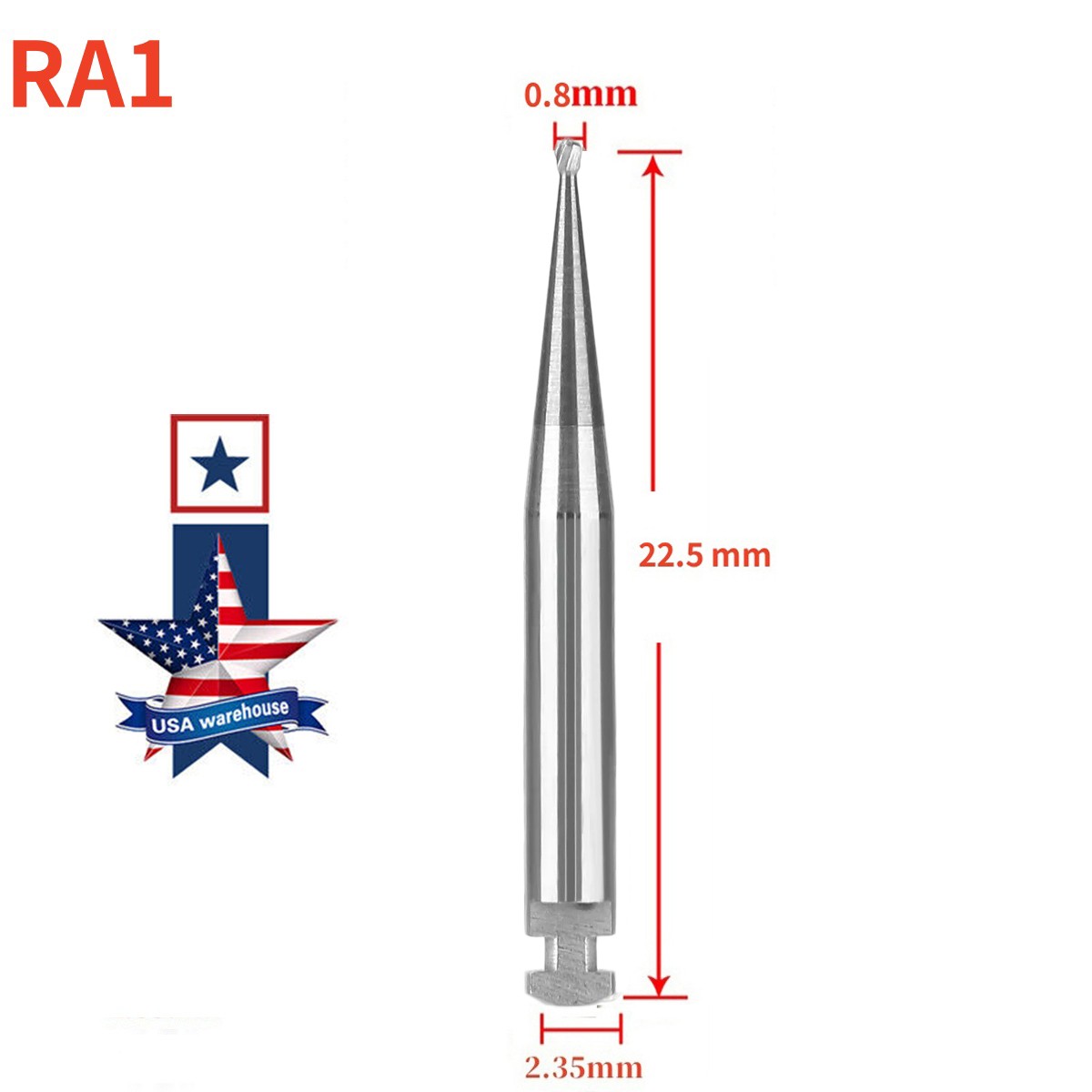 Dental Round Latch Carbide Bur RA1 Midwest RA Drills For Slow Speed Handpiece