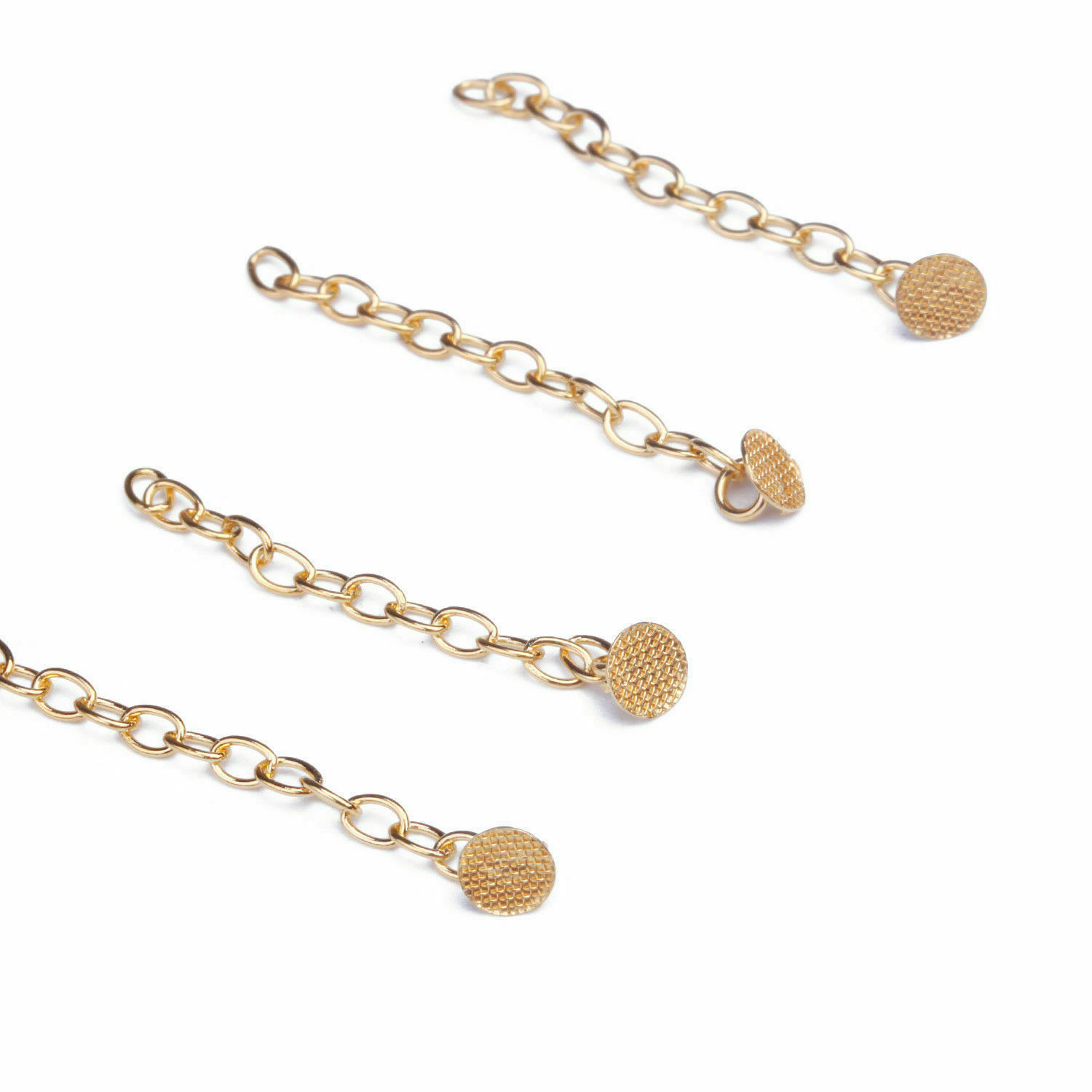 6pcs Dental Ortho Traction Chain Round Button with Chain Gold Plated Easyinsmile