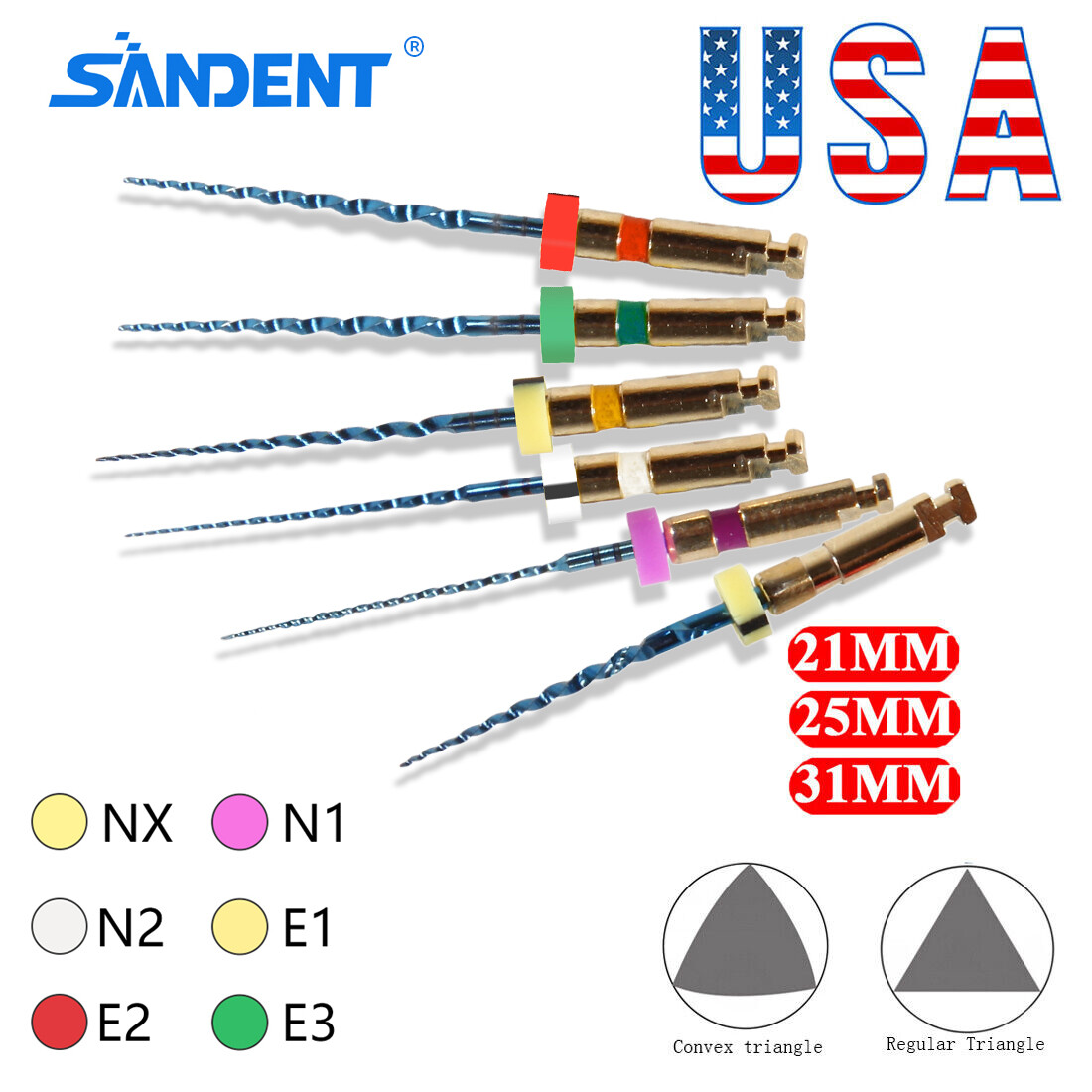 Dental Endo NiTi Files Rotary X-pro gold engine file SX-F3 root canal 21/25/31MM