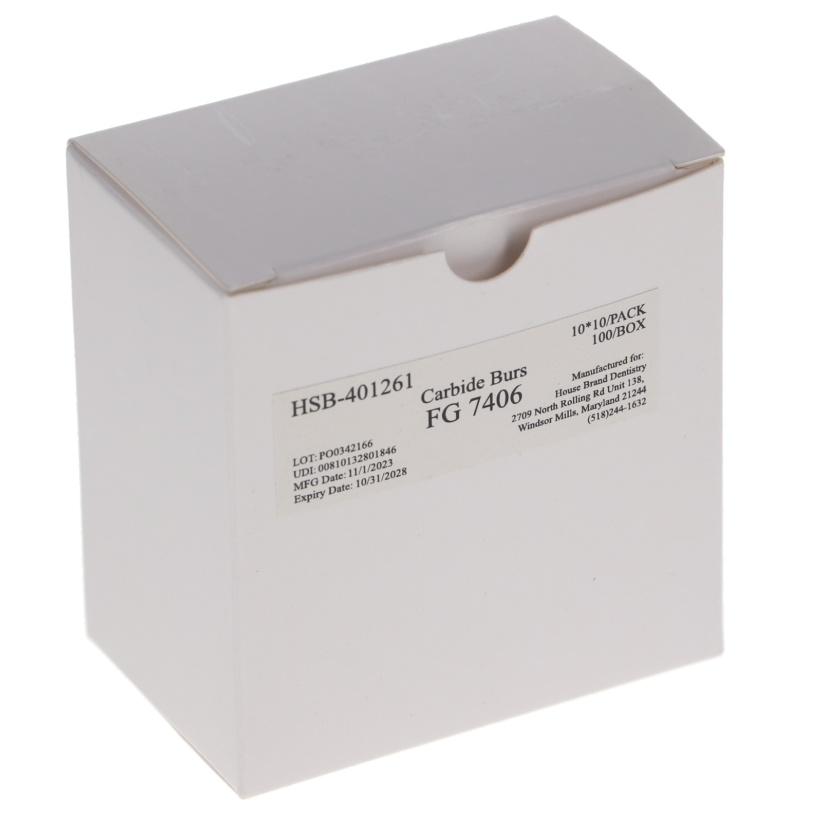 House Brand Dentistry 401261 FG #7406 12-Blade Egg Trimming Finishing Burs 100Pk