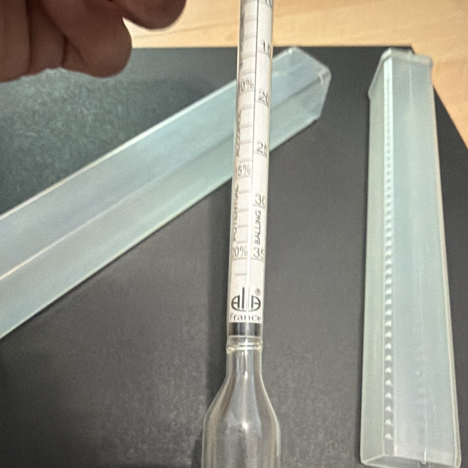 ALLA France Model 30 Glass Hydrometer/Densimeter w/ Plastic Case for Labs