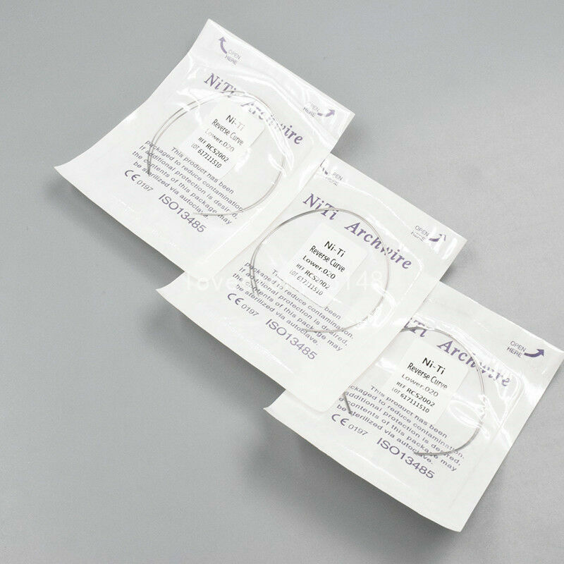 2 Pcs/Pack Dental Ortho Reverse Curve Niti Round Arch Wire Upper/Lower 012-020