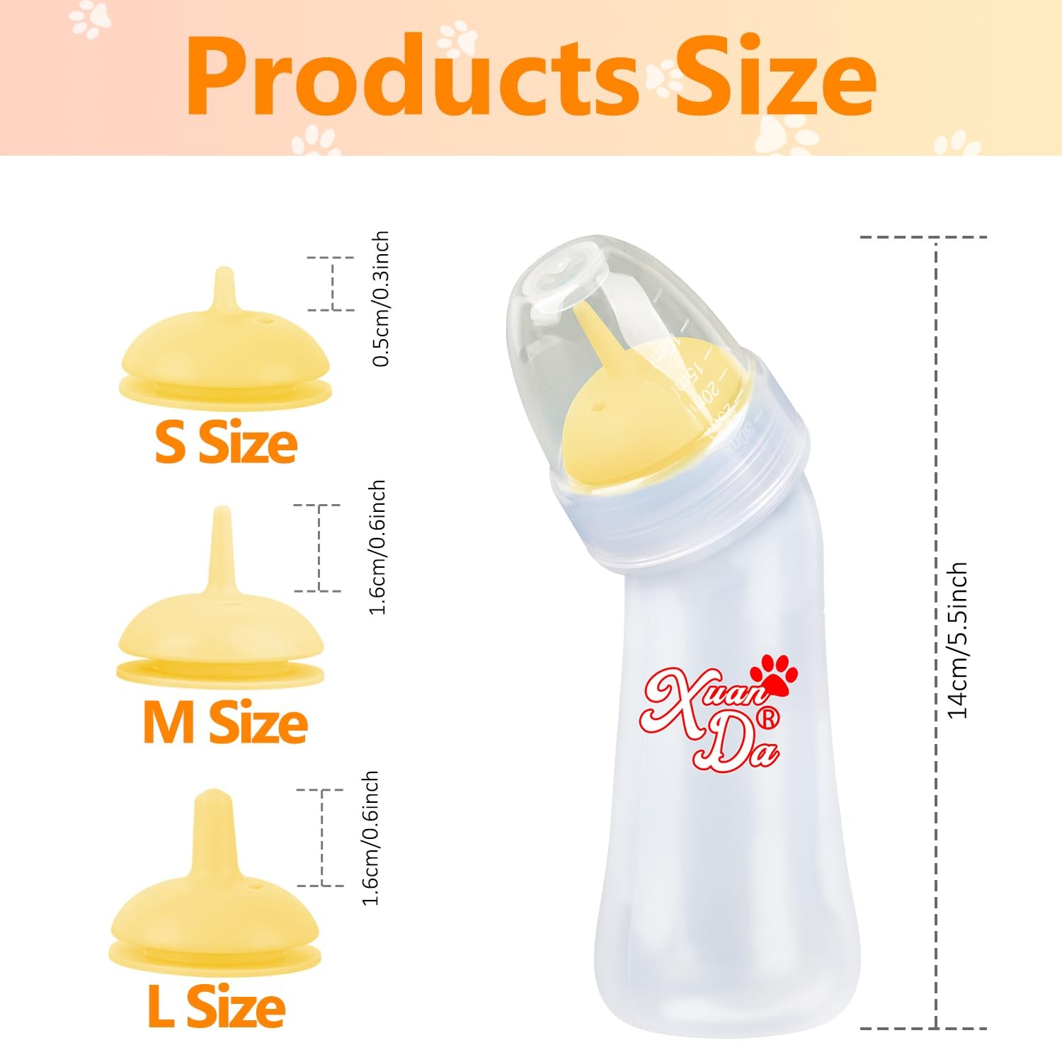 Xuanda Pet Feeding Bottle,3 Pack Wide Mouth Angled 1 Count (Pack of 3), white