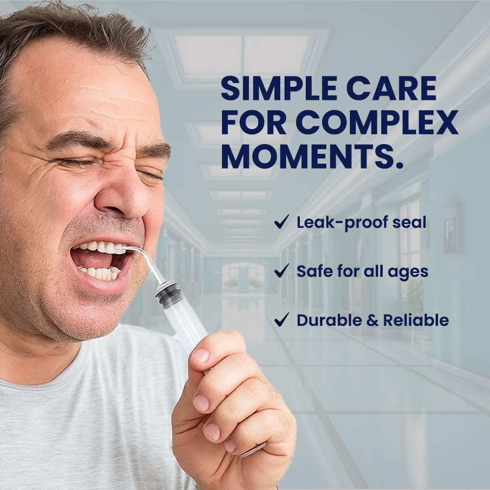Wisdom Teeth Syringe – Pack of 5 Dental Curved Tip Syringe with Measuring Scale