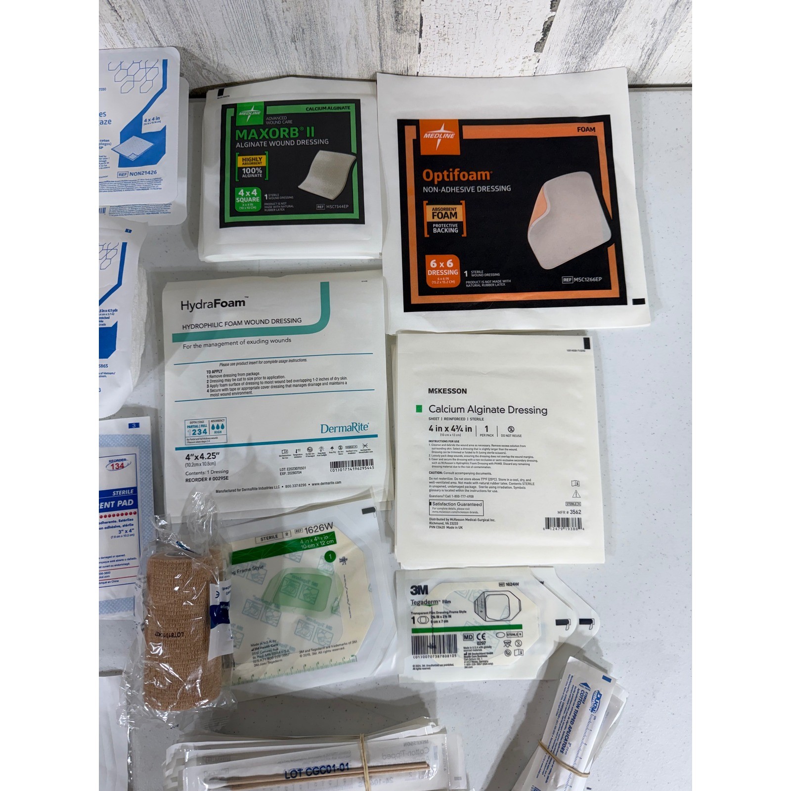 Large Wound Care Medical Supply Lot Mixed Sizes White Sterile Bandage Dressing
