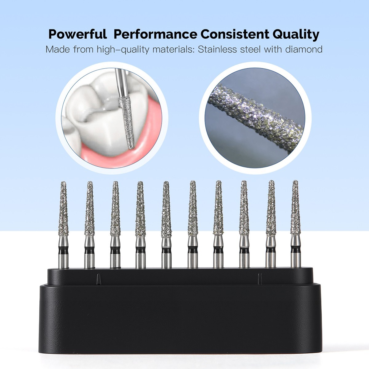 AZDENT Dental Diamond Burs Super Coarse Black FG 1.6mm for High Speed Handpiece
